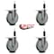 Service Caster 6'' Gray Poly Swivel 1-1/8'' Expanding Stem Caster Set Total Lock Brake, 4PK SCC-EXTTL20S614-PPUB-118-4 - alternate 4